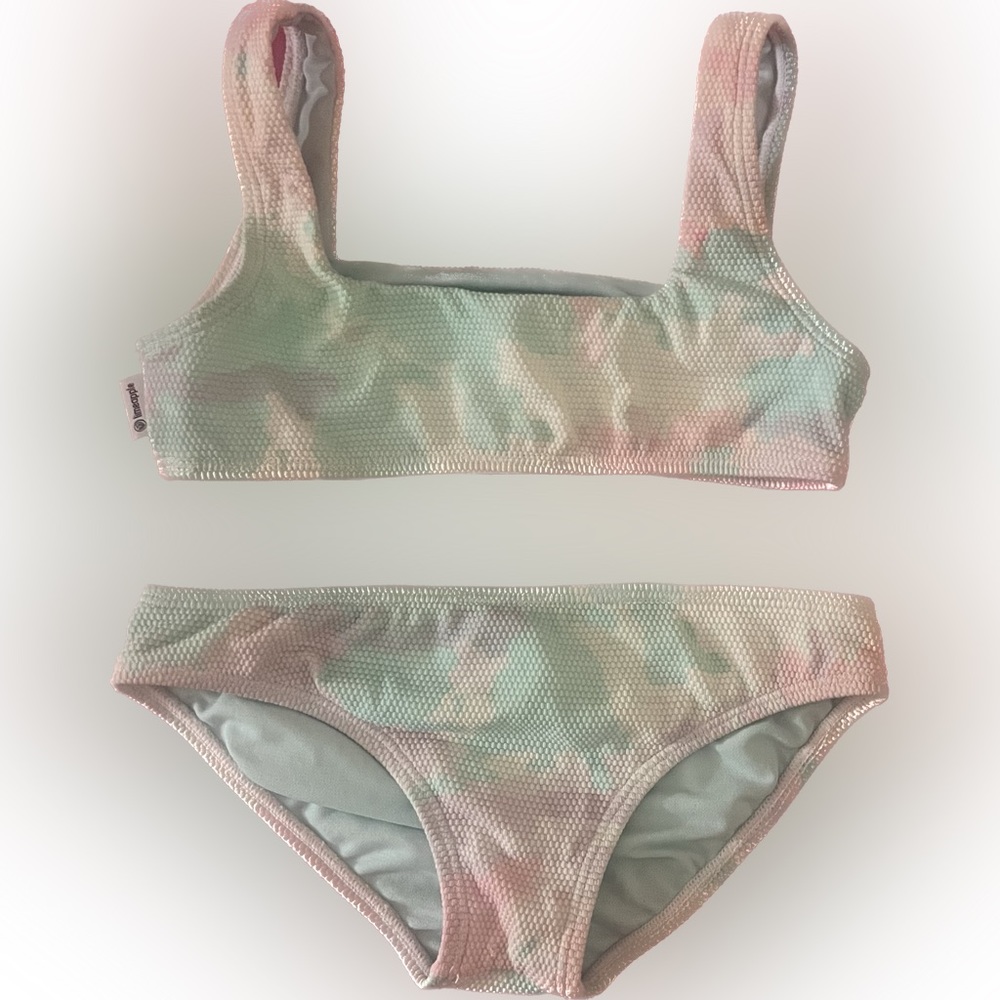 EUC Sporty Pastel Tie Dye Limeapple Bikini Size 5